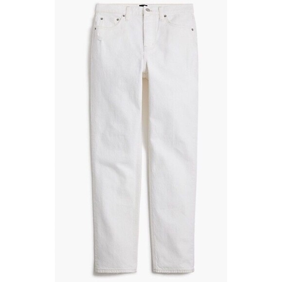 J. Crew Premium Edition High Rise Straight Jeans Women's Sz 26 White Button Fly - Picture 1 of 13